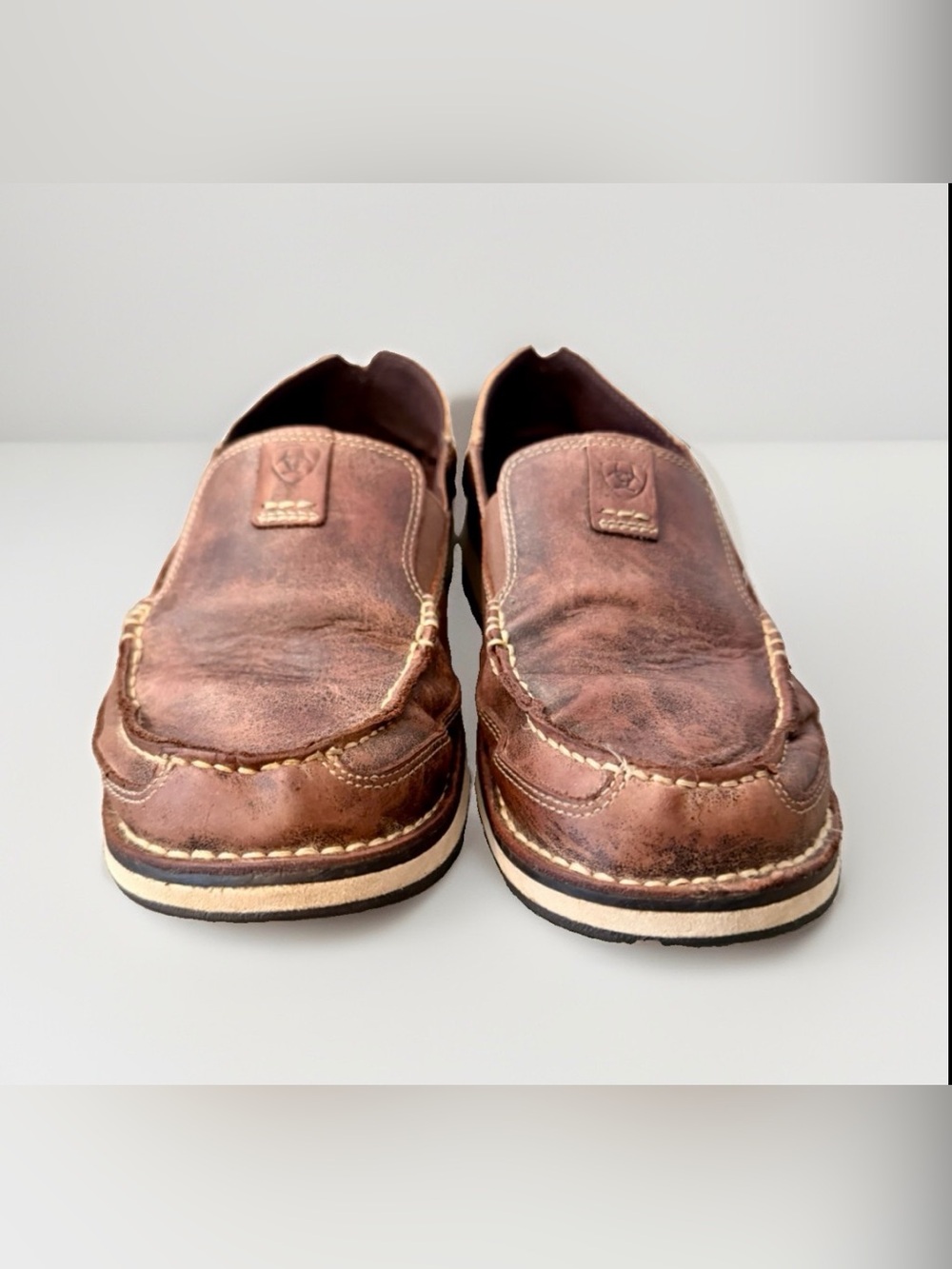 Ariat Men's Size 11 Cruiser Leather Loafers Comfort Shoes Slip On EUC Brown